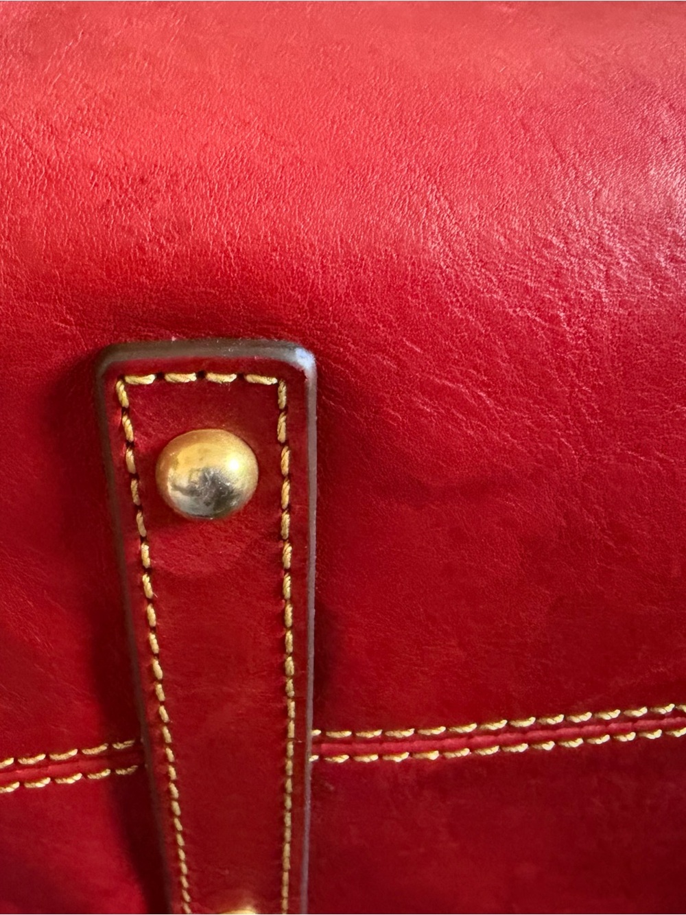 Dooney & Bourke Florentine Large Amelie Tote Red  Vachetta Leather - Picture 6 of 14